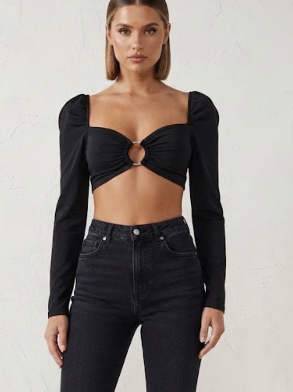 Beginning boutique crop top with ring